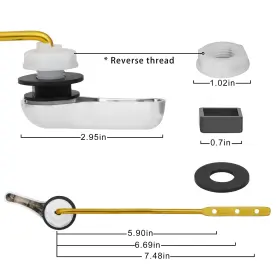 059648510698 ALLDRMTRUE Toilet Handle Pack Lever Flush Alloy #2