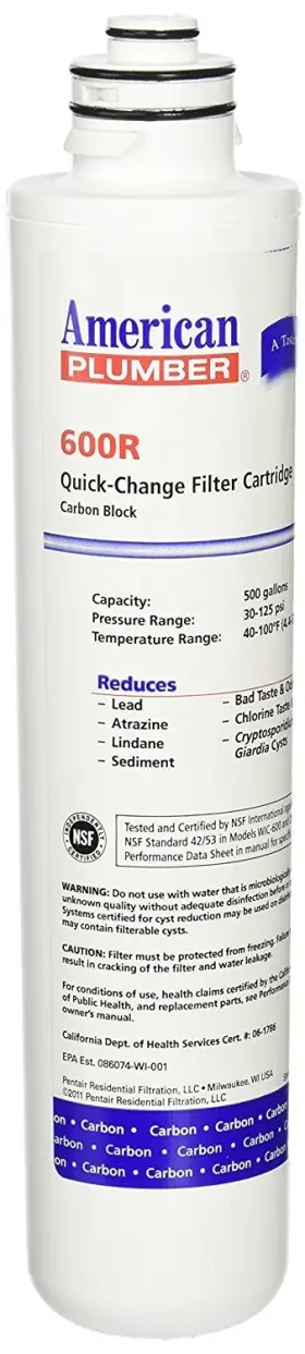 600R AMERICAN PLUMBER Water Filter Cartridge