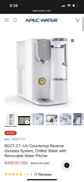 ROCT-C1 APEC WATER Countertop Reverse Osmosis Filter Chills