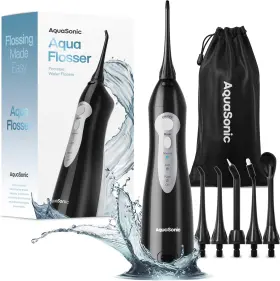 810016713647 AQUASONIC Aqua Flosser Cordless Rechargeable
