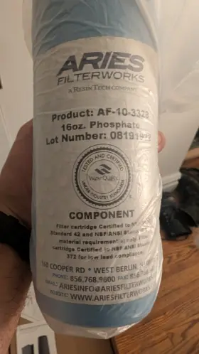 AF-10-3328 ARIES Phosphate Filter Cartridge Pack