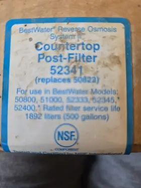 52341 BEST WATER SHAKLEE Countertop Post Filter Reverse