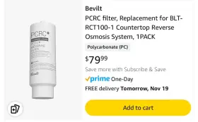 BLT100-1 BEVILT Countertop Reverse Osmosis Pcrc Membrane