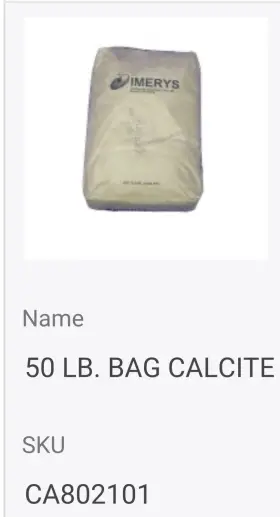 CA802101 CALCITE 50 LBS Imerys Bag Great Up Chicagoland