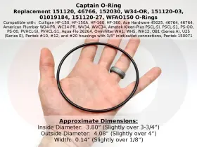 722589526015 CAPTAIN O-RING Pentek Water Filter Housing Pack #3