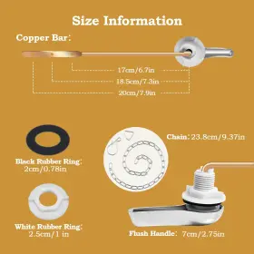 840322308756 DEMIWISE Toilet Handle Front Mount Tank Flush #3