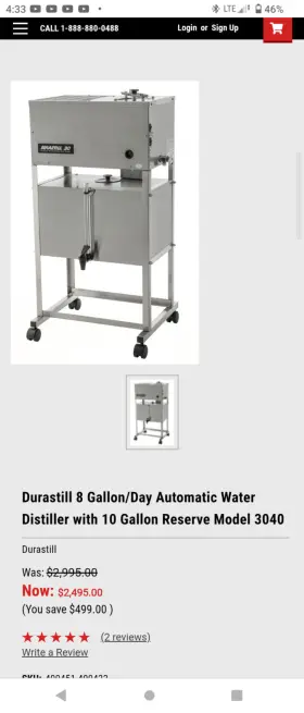 30JB18 DURASTILL Gallon Water Distiller