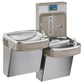 Elkay Lzstl8wssk Filtered Bi-level Fountain And Ezh2o Bottle Filler Stainless 120 Elkay Lzstl8wssk Filtered Bi-level Fountain And Ezh2o Bottle Filler Stainless 120