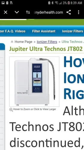 JT-802 FILTER Royal Water Ionizer #2