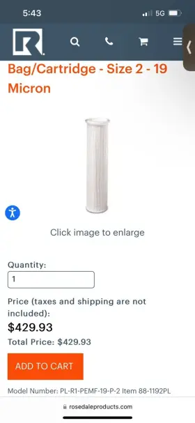 PL-R1-PEMF-19-P-2 FILTER Micron Cartridge