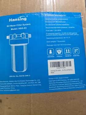 HSR-03 HANSING High Temperature Resistance Rv Water Filter