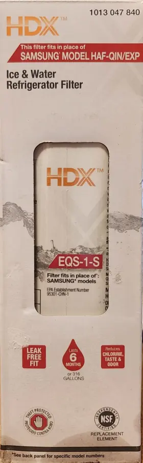 EQS-1-S HDX Standard Refrigerator Water Filters Samsung Haf