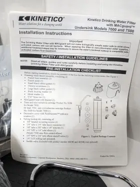 9306 KINETICO Drinking Water Macguard Undersink Filter #2