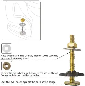 052151816184 LASCO Toilet Bowl Wax Ring Bolts Reinforced Core #2