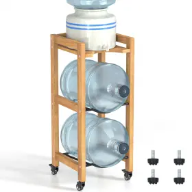 737214788201 LASIDO Gallon Water Jug Holder Top Shelf Wheels