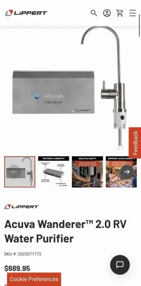 600-2171-66 LIPPERT COMPONENTS Acuva Wanderer Water Purifier