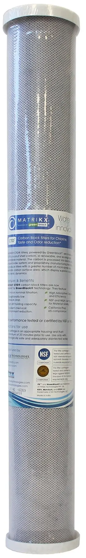 32-250-20-GREEN MATRIKX Kx Carbon Block Water Filters Taste