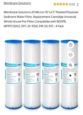 4PK-MEMBRANE MEMBRANE SOLUTIONS Micron Pleated Sediment Water