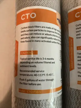 CTO-F10-5 MEMBRANE SOLUTIONS Pack Carbon Block Water Filter #2