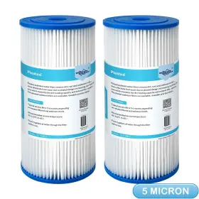 Membrane Solutions Pe-f10b-5 2 Pack 5 Micron 10 Inch X 4.5 Washable Pleated Sediment Water Filter Replacement Membrane Solutions Pe-f10b-5 2 Pack 5 Micron 10 Inch X 4.5 Washable Pleated Sediment Water Filter Replacement