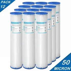 PE-F20B-50-12P MEMBRANE SOLUTIONS Pack Micron Pleated Water