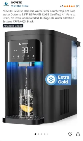 CRF1A-QS NOVETE Reverse Osmosis Water Filter Countertop Uv