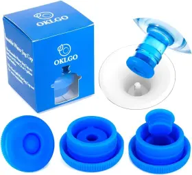 618119965570 OKLGO Gallon Water Jug Cap Spill Bottle Pack