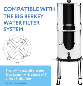 445035228273 WATER Tall Filter Stand Berkey Steel #3