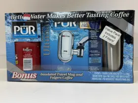 723987006222 PUR Pack Faucet Mount Water Filter Travel Mug
