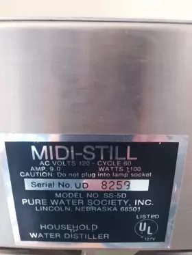 SS-5D PURE WATER SOCIETY Midi Household Distiller #3