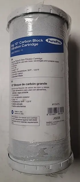 115075 PUREPRO Pure Pro Big Carbon Block Filtration Cartridge