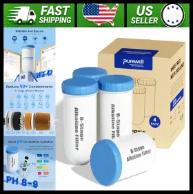 Purewell S03-4 8-stage Alkaline Pitcher Filter Cartridges 4-pack Purewell S03-4 8-stage Alkaline Pitcher Filter Cartridges 4-pack