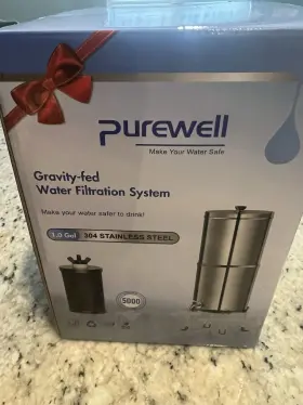 5478 PURWELL Gravity Fed Water Filtration Gallon Steel