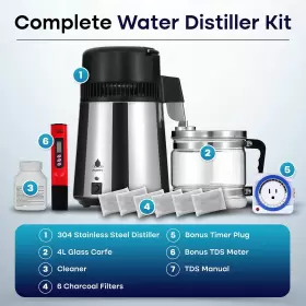 674276933173 ROMAN VENTURES Countertop Water Distiller Steel #2