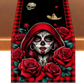CHH-1629 RVSTICTY Table Runner Muertos Tablecloth