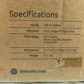 WF-01-WHITE SANS Countertop Reverse Osmosis Water Purifier Ro