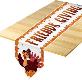 TURKEY-2 SERELIY Friendsgiving Table Runner Decorations