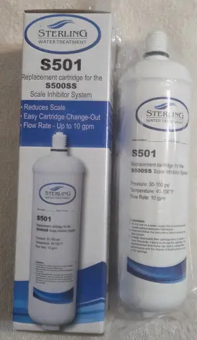 Streling 813310023344 S501 Replacement Cartidge For The S500ss Scale Inhibitor System New Streling 813310023344 S501 Replacement Cartidge For The S500ss Scale Inhibitor System New