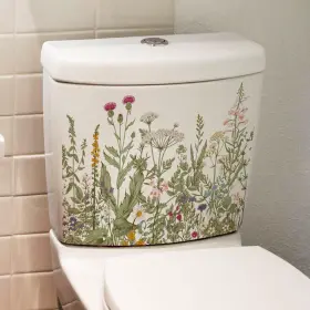 752619255028 TYPOGROVE Plant Flowers Toilet Seat Lid Stickers