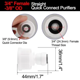 Uxcell 041814173986 3/4 Inch Bsp Female To 3/8 Od Straight Quick Connect Water Ro Fitting 5pcs Uxcell 041814173986 3/4 Inch Bsp Female To 3/8 Od Straight Quick Connect Water Ro Fitting 5pcs