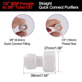 041814690254 UXCELL Straight Female Tube Connect Water Hose