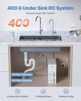 197988842767 VEVOR Reverse Osmosis Gpd Tankless Sink Water