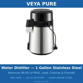 Veya Pure Vp-d100 Water Distiller Machine Stainless Steel Countertop 1 Gal Clean Bpa Free Veya Pure Vp-d100 Water Distiller Machine Stainless Steel Countertop 1 Gal Clean Bpa Free