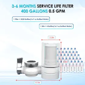 T1-ACF VORTOPT Faucet Water Filter Sink Rapid Flow Gallons #3