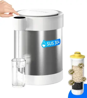 WD-ED21W-E WATERDROP Rechargeable Gravity Water Filter Steel
