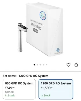 WD-X12-US-RE-TS WATERDROP Mineral Reverse Osmosis Filtration