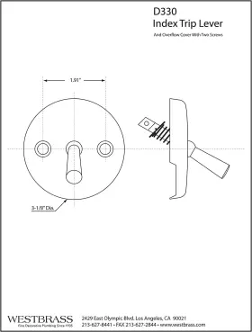 673604313441 WESTBRASS Trip Lever Faceplate #3