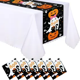 YQQ-WINDKREAM-0761 WINDKREAM Halloween Table Runner Ghost