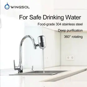 654070892364 WINGSOL Faucet Water Filter Steel Rotating #2