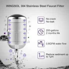 654070892692 WINGSOL Faucet Alkaline Water Filter Steel Wa #2
